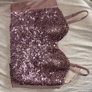 NWT Pink Windsor Rhinestone Bustier Medium Crop Top